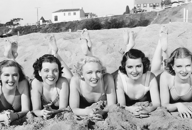 girls on beach