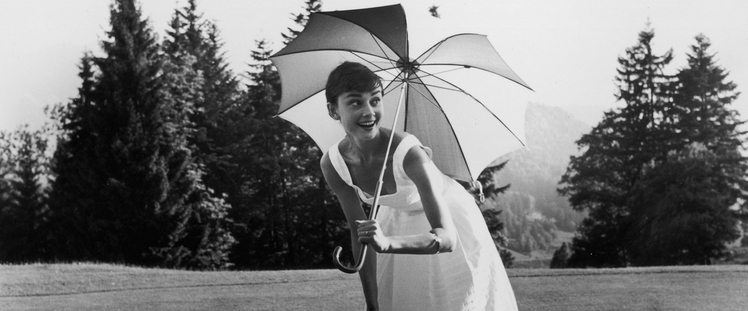Audrey under umbrella